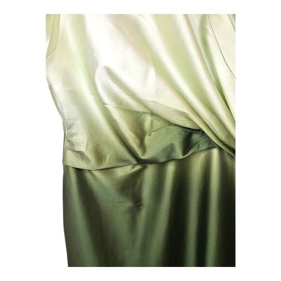 NEW Worthington Women's Plus Size Green Ombre Dip Dye Midi Wrap Dress (Size: 2X) - Picture 5 of 9